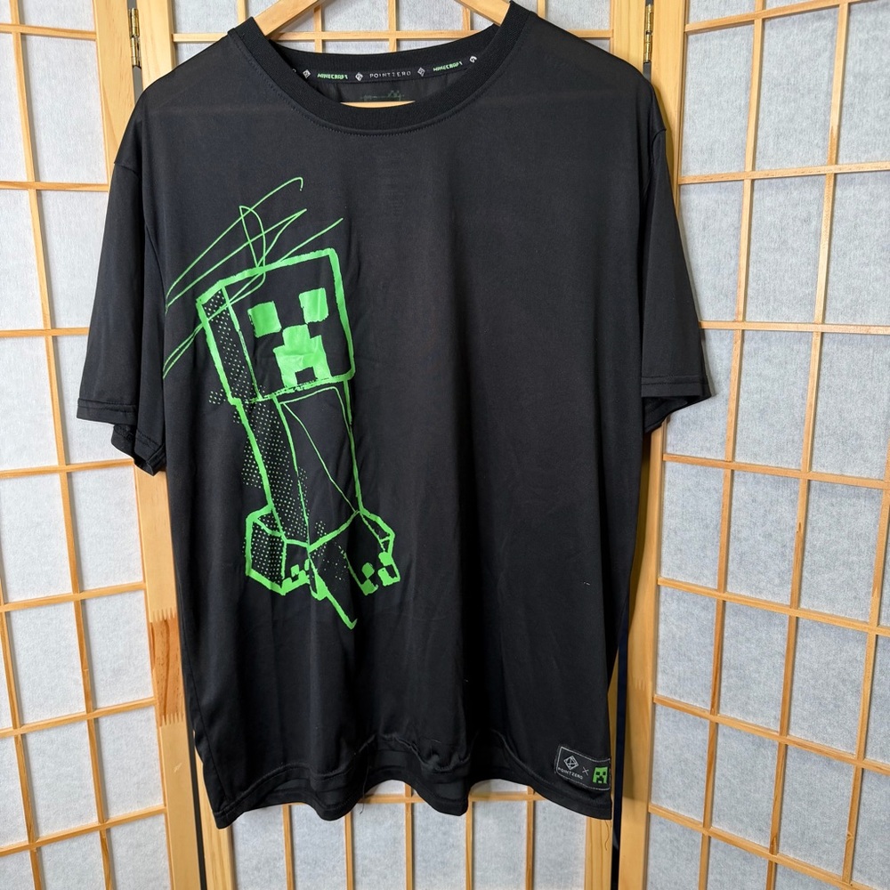 Point Zero Black and Green Graphic Men's Shirt